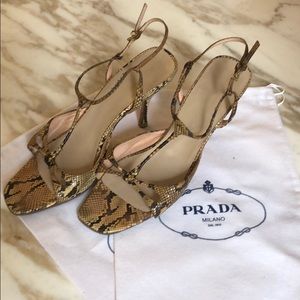 Prada Snake Skin Sandals